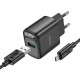 МЗП Hoco C140A Smart QC3.0 18W (1USB-A) + кабель USB to MicroUSB Black