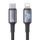 Дата кабель Usams US-SJ753 With Colorful Light Huan Ser. Type-C to Lightning 30W (1.2m) Tarnish