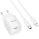 МЗП Hoco C146A Charm PD20W (1USB-C) + кабель Type-C to Lightning White