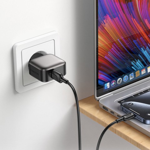 МЗП Borofone BAS52A Absolute QC3.0 18W (1USB-A) + кабель USB to Type-C Black