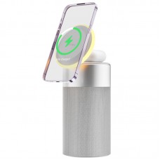 БЗП WIWU Wi-W022 3 in 1 Wireless Charger+Bluetooth Speaker White