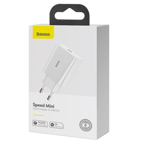 МЗП Baseus Speed Mini Quick Charger 20W (1USB-C) (CCFS-S) Білий