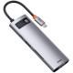 Перехідник HUB Baseus Metal Gleam Series (Type-C to HDMI4K@60Hz+3xUSB3.0+PD+RJ45) (CAHUB-CW) Station Gray Перехідник HUB Baseus Metal Gleam Series (Type-C to HDMI4K@60Hz+3xUSB3.0+PD+RJ45) (CAHUB-CW) Station Gray