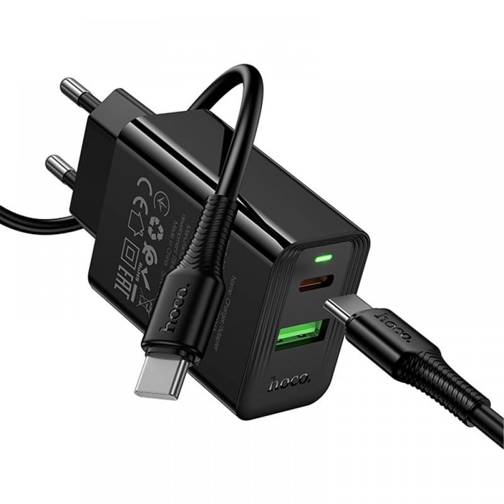 МЗП Hoco CS94A Leader PD20W+QC3.0 (1USB-A/1C) + кабель Type-C to Type-C Black