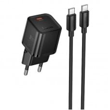 МЗП Hoco N66 Ingenious PD35W (1USB-C) + кабель Type-C to Type-C Black