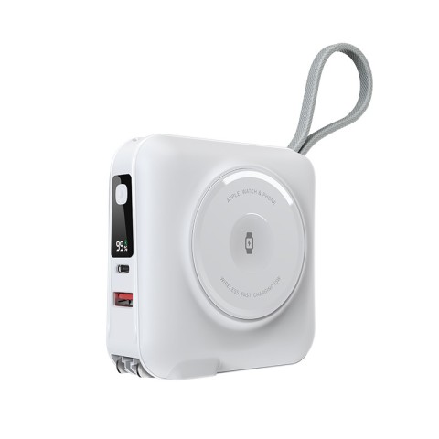 Портативний ЗП Power Bank WIWU Wi-P051 6 in 1 PD45W з БЗП+iWatch 15000 mAh White