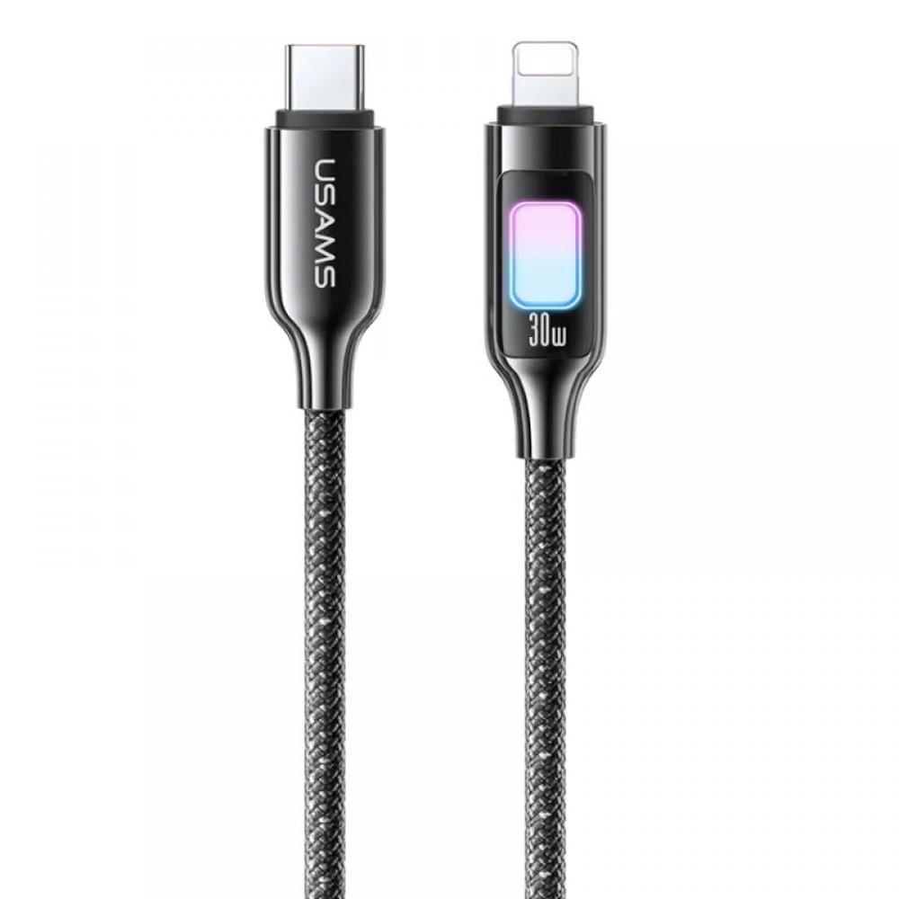 Дата кабель Usams US-SJ749 With Colorful Light TC Ser. Type-C to Lightning 30W (1.2m)