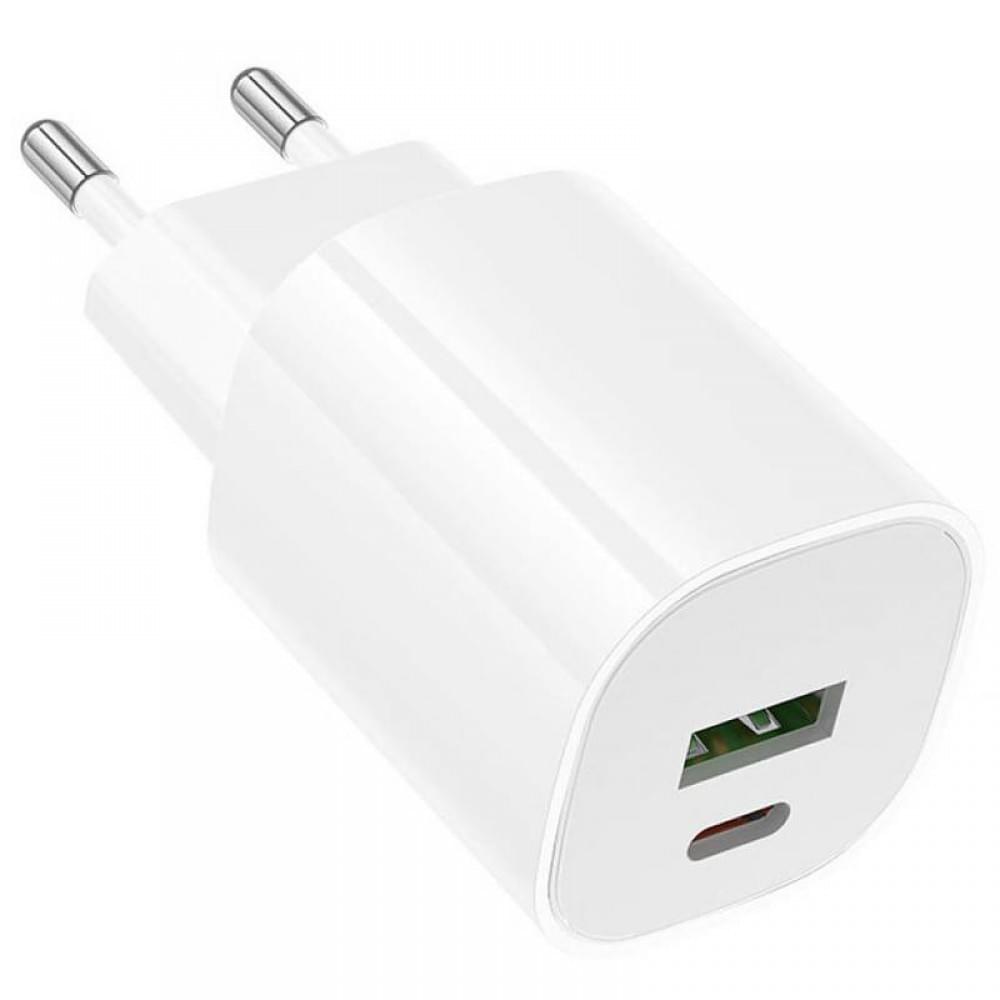 МЗП Borofone BA104A Pudding PD20W+QC3.0 (1USB-A/1C) White