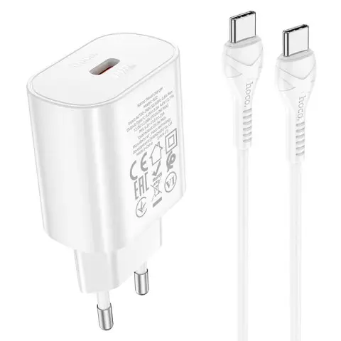 МЗП Hoco N22 Jetta PD25W (1USB-C) + кабель Type-C to Type-C Білий