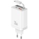 МЗП Usams US-CC296 GaN With Retractable Type-C Cable Xiang Ser. 30W (1USB-A/1C) White