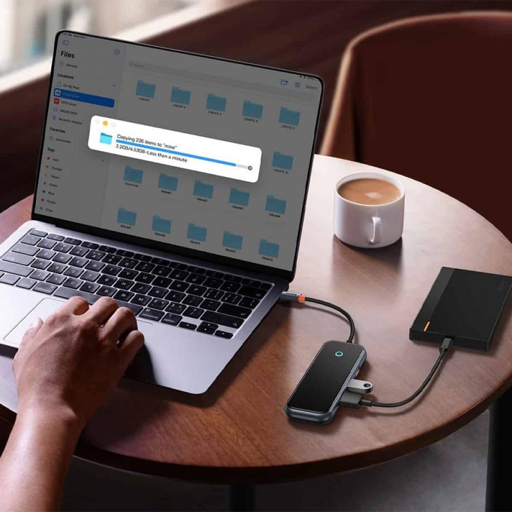 Переходник Baseus Hub AcmeJoy 5-Port Type-C (HDMI*1+USB3.0*2+USB2.0*1+Type-C PD&Data*1) (WKJZ)