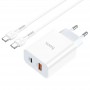 МЗП HOCO C97A PD20W+QC3.0 (1USB/1Type-C/3A) + Type-C to Type-C Білий