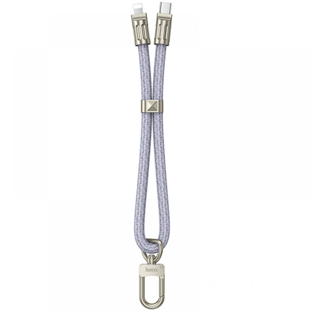 Дата кабель-шнурок Hoco GH5 Elegant Type-C to Lightning (0.21m) Denim Blue