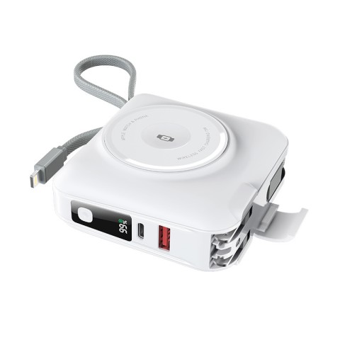 Портативний ЗП Power Bank WIWU Wi-P051 6 in 1 PD45W з БЗП+iWatch 15000 mAh White