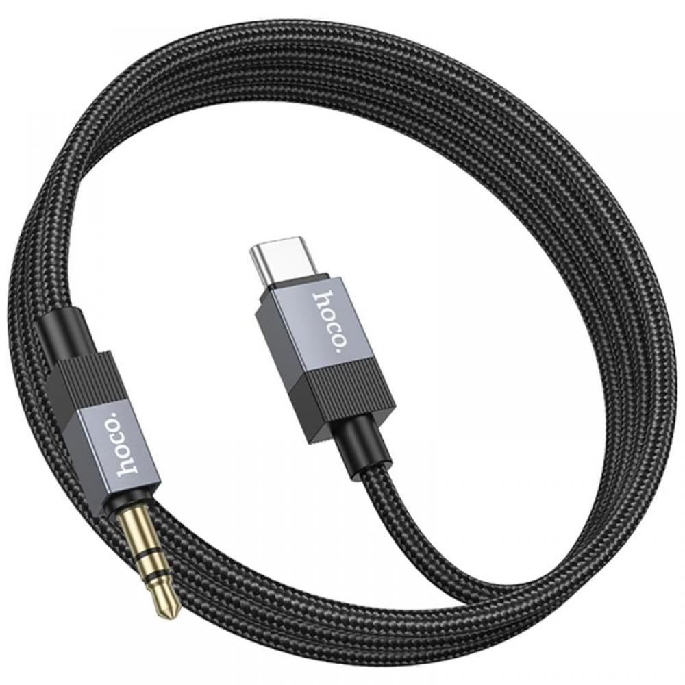 Аудіо кабель Aux Hoco UPA32B Clever digital (Type-C to AUX 3.5mm) (1m) Black