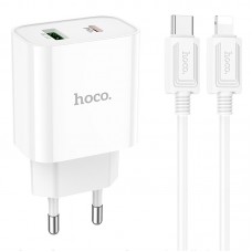 СЗУ HOCO C80A Plus Rapido PD20W+QC3.0 (1Type-C/1USB) + Type-C to Lightning