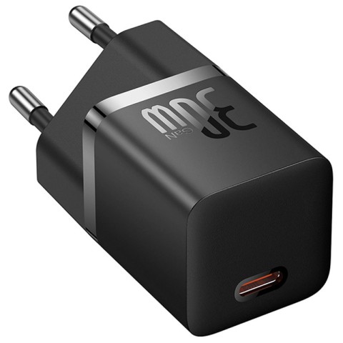 МЗП Baseus GaN5 Fast Charger (mini) 30W (1USB-C) + кабель Type-C to Type-C (P10110902) Cluster Black