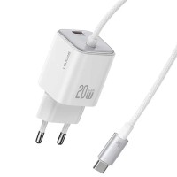 МЗП Usams US-CC261 GaN JC Ser. 20W (2USB-C) + кабель Type-C to Type-C White