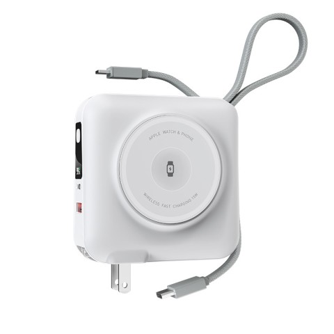Портативний ЗП Power Bank WIWU Wi-P051 6 in 1 PD45W з БЗП+iWatch 15000 mAh White