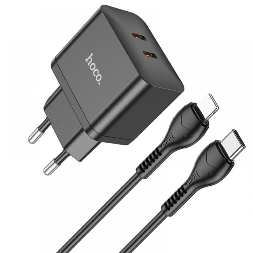 СЗУ Hoco N29 PD35W (2USB-C) + кабель Type-C to Lightning