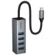 Перехідник HUB Hoco HB1C 4in1 (Type-C to 4xUSB 3.0) (1m) Metal gray