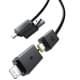 Дата кабель Baseus Versatile Two-for-Two USB/Type-C to Type-C/Lightning 60W (2m) (P10383000) Cluster Black
