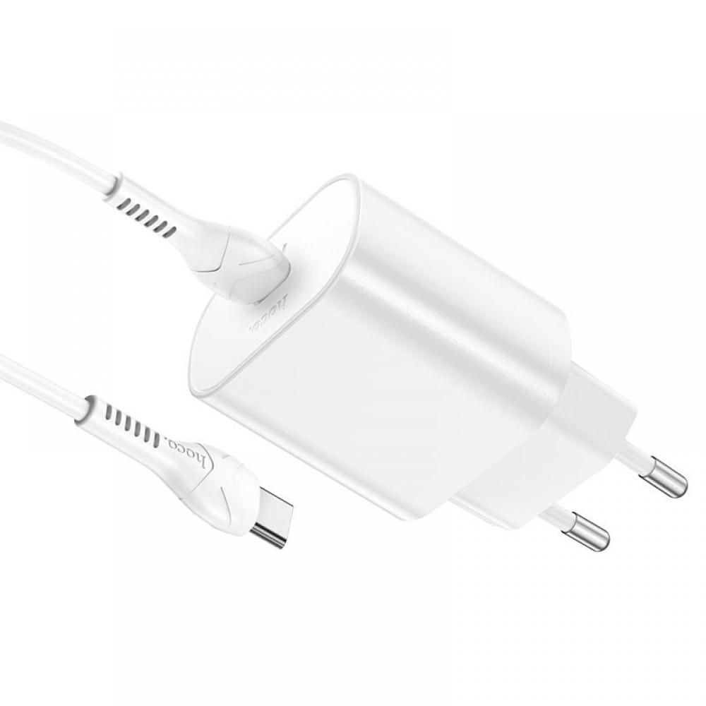 МЗП Hoco N22 Jetta PD25W (1USB-C) + кабель Type-C to Type-C Білий
