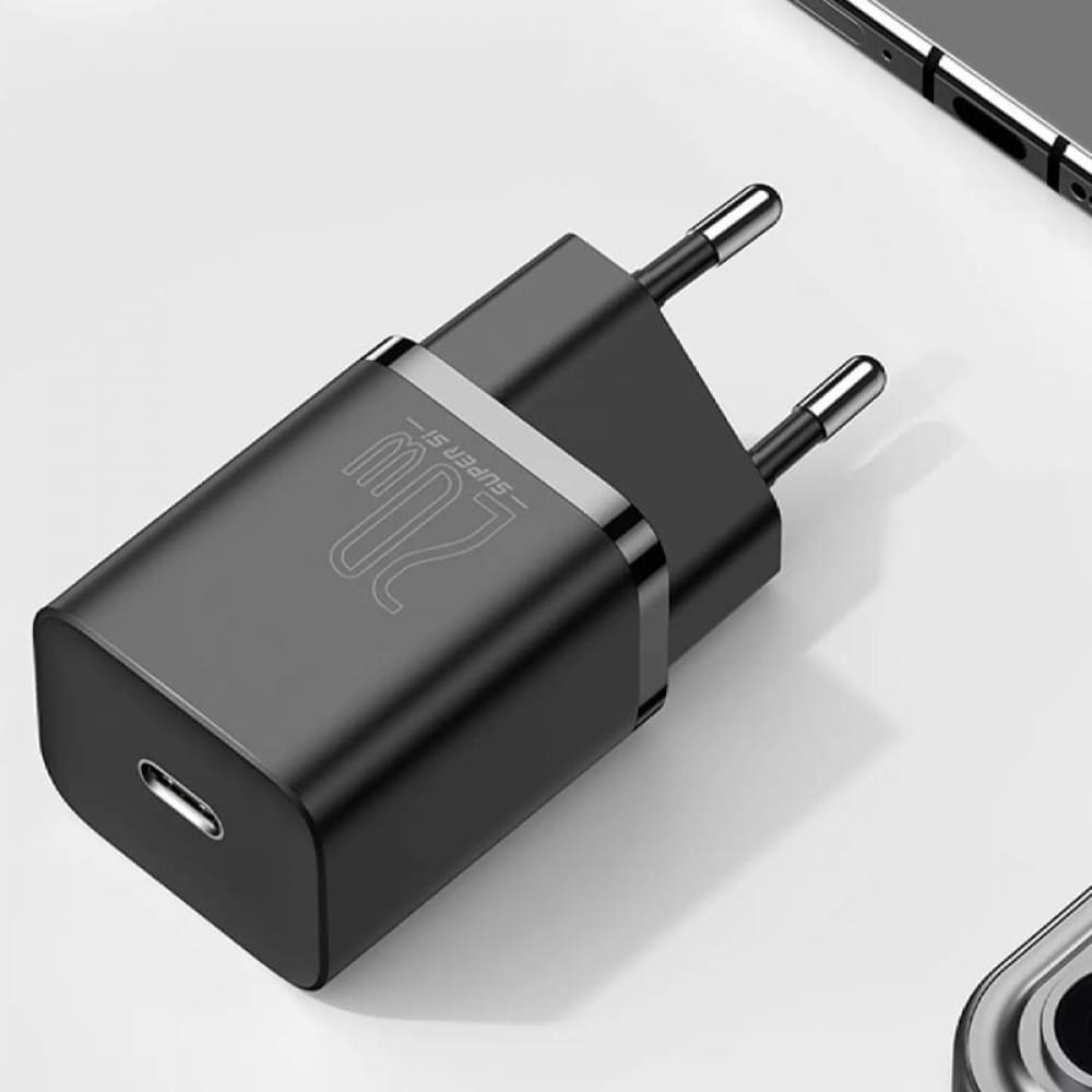 МЗП Baseus Super Si Quick Charger 20W (1USB-C) (CCSUP-B) Чорний