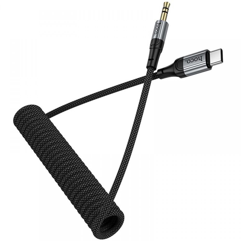 Аудіо кабель Aux Hoco UPA33B Nuevo (Type-C to AUX 3.5mm) (1.5m) Black
