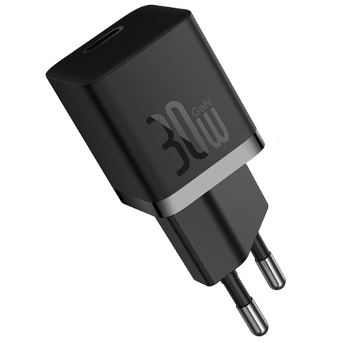 МЗП Baseus GaN5 Fast Charger (mini) 30W (1USB-C) + кабель Type-C to Type-C (P10110902) Cluster Black