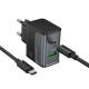 МЗП Hoco CS73A Star Speed PD30W+QC3.0 (1USB-A/1C) + кабель Type-C to Type-C Midnight Black