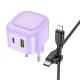 МЗП Borofone BAS22A Fortune PD20W+QC3.0 (1C1A) + Type-C to Lightning Purple
