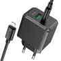 МЗП Hoco CS14A PD20W+QC3.0 (1USB-A/1C) + Type-C to Lightning Black