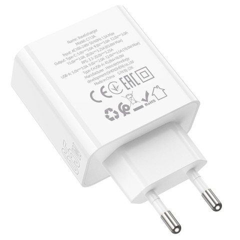 МЗП Hoco C113A Awesome PD65W (1USB-A/1C) White