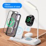 БЗП Usams US-CD195 15W 4in1 Wireless Charging Holder With Table Lamp White