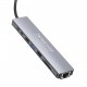Перехідник HUB Hoco DUP09 (Type-C to HDMI+USB 3.0+USB 2.0+2xType-C+SD/TF) Silver
