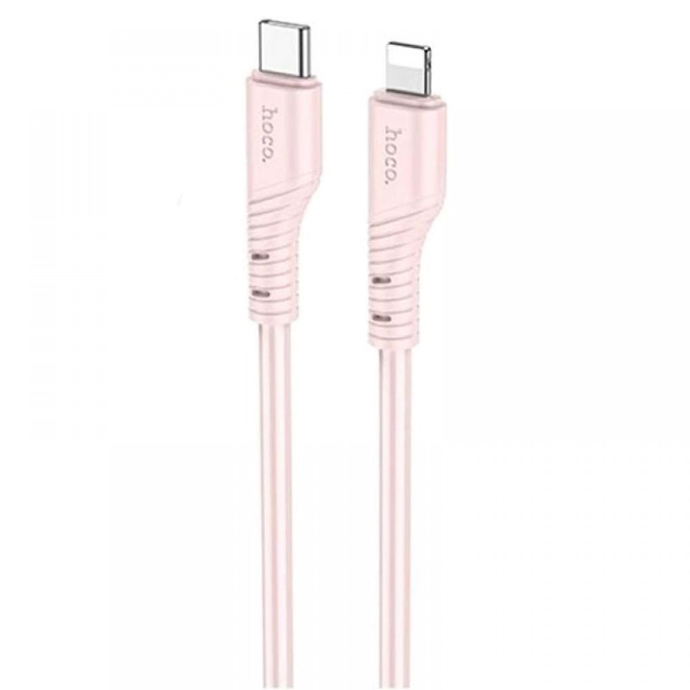 Дата кабель Hoco X97 Crystal color Type-C to Lightning 20W (1m) Light pink