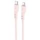 Дата кабель Hoco X97 Crystal color Type-C to Lightning 20W (1m) Light pink