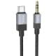 Аудіо кабель Aux Hoco UPA32B Clever digital (Type-C to AUX 3.5mm) (1m) Black