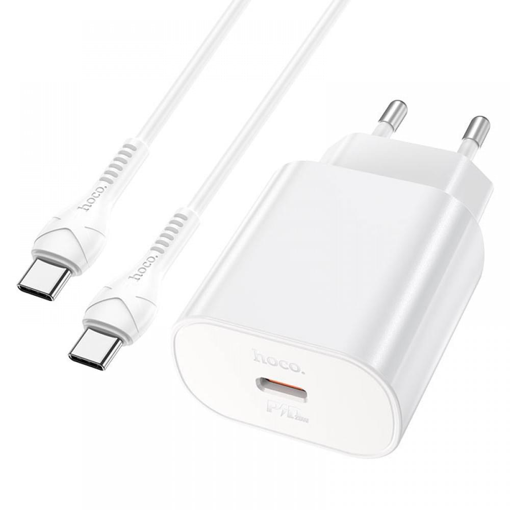 МЗП Hoco N22 Jetta PD25W (1USB-C) + кабель Type-C to Type-C Білий