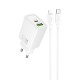 МЗП Hoco N63 Gentle PD30W+QC3.0 (1USB-A/1C) + кабель Type-C to Lightning White