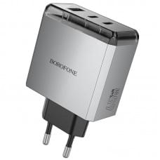 МЗП Borofone BN22 Lena PD65W (1USB-A/2C) Metal gray