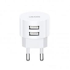 МЗП USAMS T20 Dual USB Round Travel Charger (EU) Білий