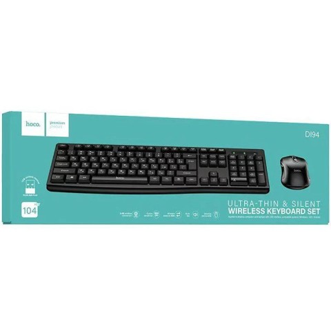 Бездротова клавіатура + миша Hoco DI94 Ultra Thin 2.4G Black