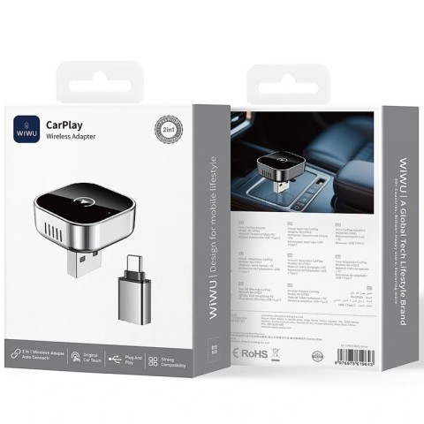 Адаптер WIWU Wi-CP003 car wireless CarPlay (iOS) Silver