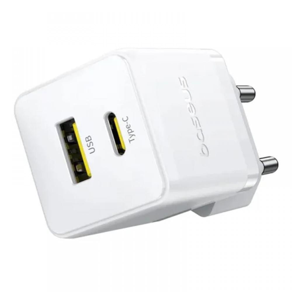 МЗП Baseus Palm Fast Charger 20W (1USB-A/1C) (P10111608) Moon White