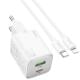 СЗУ Hoco N41 Almighty PD20W+QC3.0 (1USB-A/1C) + кабель Type-C to Lightning