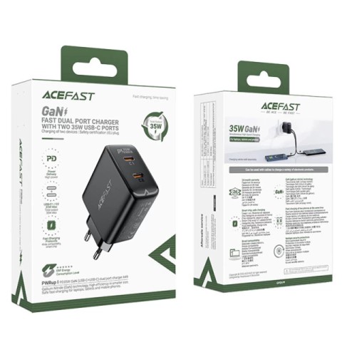 МЗП Acefast A49 PD35W GaN (2USB-C) Black