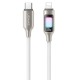 Дата кабель Usams US-SJ749 With Colorful Light TC Ser. Type-C to Lightning 30W (1.2m) Titanium