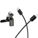 Дата кабель Hoco X126 Experto Type-C to Lightning 30W + Phone Holder & Lanyard (0.35m) Black
